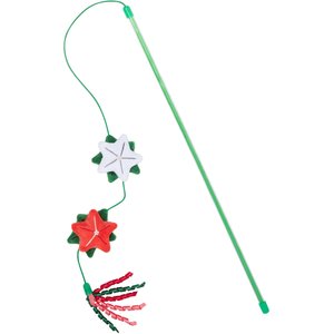 Frisco Holiday Winter Flowers Teaser Wand Cat Toy with Catnip