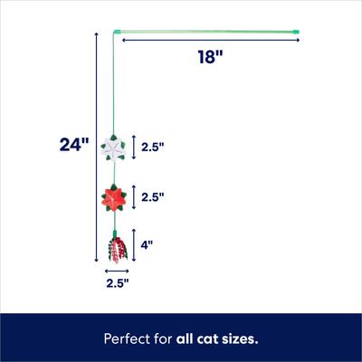 Show full view: Frisco Holiday Winter Flowers Teaser Wand Cat Toy with Catnip slide 2 of 6