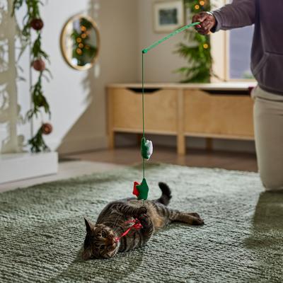 Show full view: Frisco Holiday Winter Flowers Teaser Wand Cat Toy with Catnip slide 3 of 6