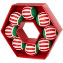 Frisco Holiday Wreath Fetch Squeaky Tennis Ball Dog Toy with Gift Box, Medium, 8 count
