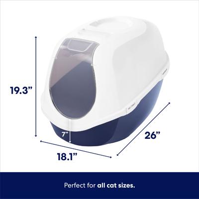 Show full view: Frisco Hooded Cat Litter Box, Navy, 26-in slide 3 of 6