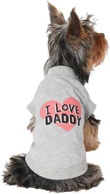 Show full view: Frisco I Love Daddy Dog & Cat T-Shirt, Gray, Large slide 3 of 8