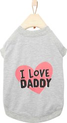 Frisco I Love Daddy Dog & Cat T-Shirt, Gray, Small