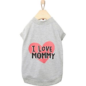 Frisco I Love Mommy Dog & Cat T-Shirt, Gray, Large