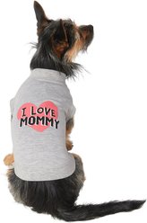 Frisco I Love Mommy Dog & Cat T-Shirt, Gray, Small