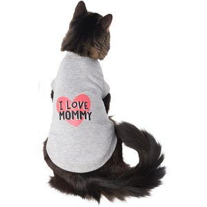 Frisco I Love Mommy Dog & Cat T-Shirt, Gray, Small