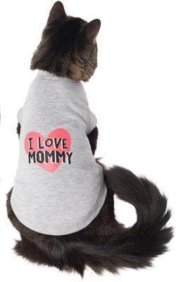 Show full view: Frisco I Love Mommy Dog & Cat T-Shirt, Gray, Small slide 3 of 7