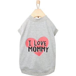 Frisco I Love Mommy Dog & Cat T-Shirt, Gray, Small