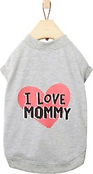 Frisco I Love Mommy Dog & Cat T-Shirt, Gray, X-Large