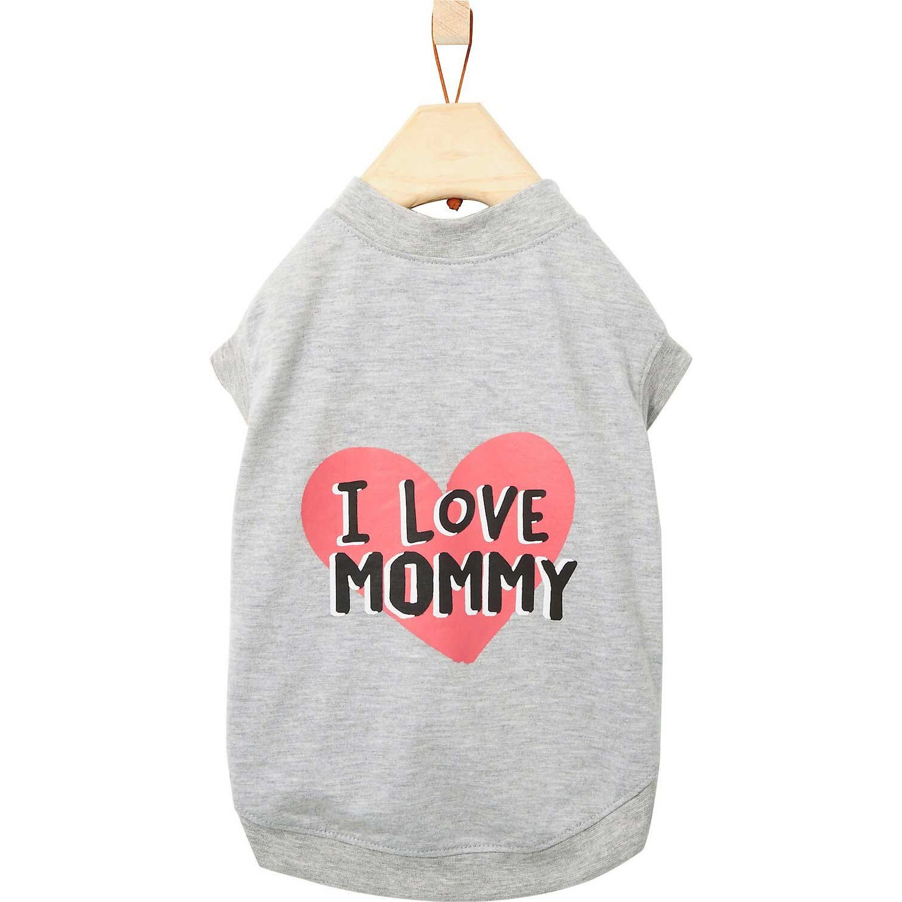 Frisco I Love Mommy Dog & Cat T-Shirt, Gray, XX-Large