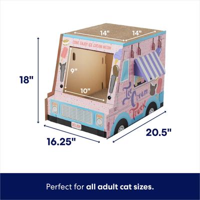 Show full view: Frisco Ice Cream Truck Cardboard Cat House, 2-Story slide 2 of 7