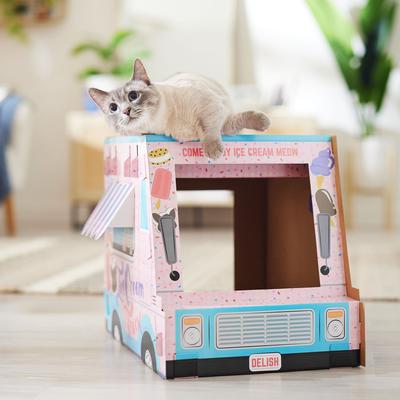 Show full view: Frisco Ice Cream Truck Cardboard Cat House, 2-Story slide 4 of 7