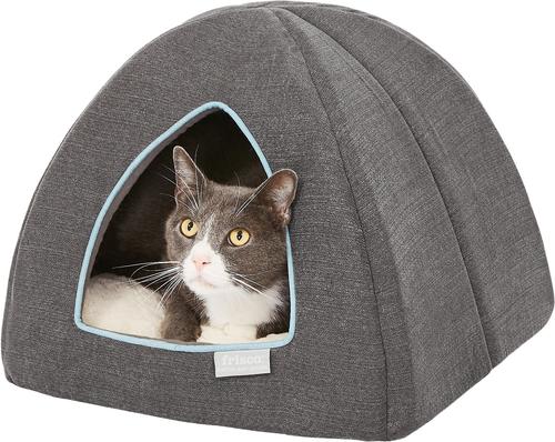 Show full view: Frisco Igloo Covered Cat & Dog Bed, Gray slide 6 of 9