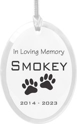 Frisco "In Loving Memory" Paw Glass Personalized Ornament