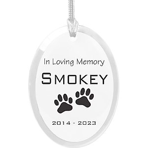 Frisco "In Loving Memory" Paw Glass Personalized Ornament