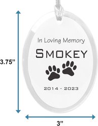 Frisco "In Loving Memory" Paw Glass Personalized Ornament slide 2 of 7