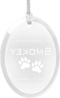 Show full view: Frisco Christmas "In Loving Memory" Paw Glass Personalized Ornament slide 4 of 8