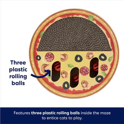 Show full view: Frisco Interactive Maze & Scratch Cardboard Cat Toy with Catnip, Pizza slide 4 of 9