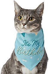 Frisco It's My Birthday Dog & Cat Bandana, Blue, X-Small/Small
