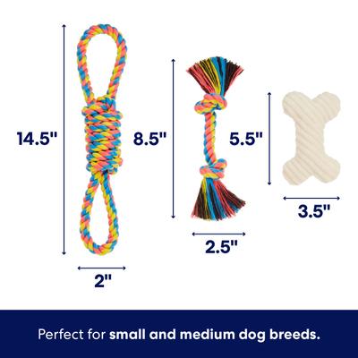 Show full view: Frisco Jungle Pals Plush & Rope Variety Pack Dog Toy, Small/Medium, 6 count slide 3 of 6