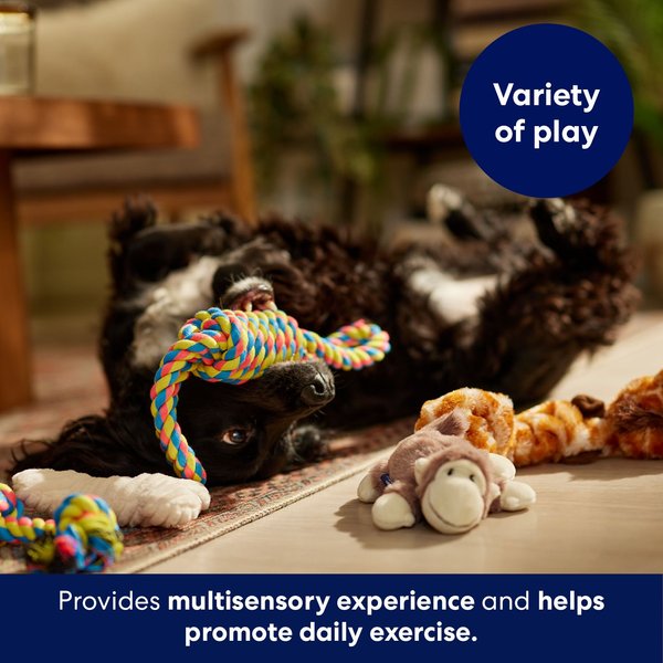 Show full view: Frisco Jungle Pals Plush & Rope Variety Pack Dog Toy, Small/Medium, 6 count slide 4 of 6