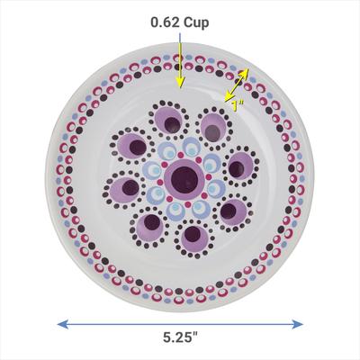 Show full view: Frisco Kaleidoscope Pattern Non-skid Ceramic Cat Dish, Purple, 0.5 cup, 1 count slide 2 of 7