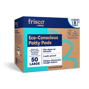 Frisco Large Eco-Conscious Dog Training & Potty Pads, 22 x 23-in, Unscented, 50 count