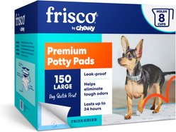 Frisco Large Premium Dog Training & Potty Pads, 22 x 23-in, Unscented, 150 count, Dog Sketch Print