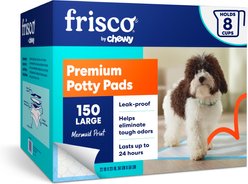 Frisco Large Premium Dog Training & Potty Pads, 22 x 23-in, Unscented, 150 count, Mermaid Print