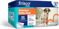 Frisco Large Premium Dog Training & Potty Pads, 22 x 23-in, Unscented, 50 count, Paws & Bones