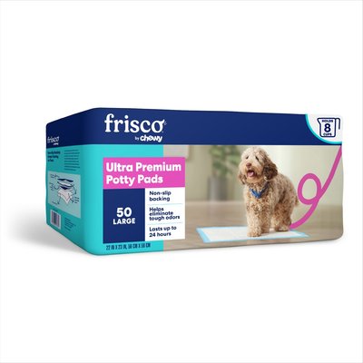 Frisco Frisco Large Ultra Premium Non-Skid Dog Training & Potty Pads, 22 x 23-in, Unscented, 50 count