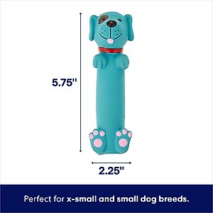 Frisco Latex Squeaky Puppy Toy, Blue, X-Small/Small