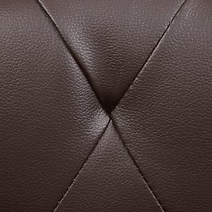 Frisco Leatherette Tufted Sofa Cat & Dog Bed, Brown, Large