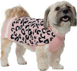 Frisco Leopard Print Dog & Cat Sweater, Pink, Medium