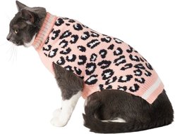 Frisco Leopard Print Dog & Cat Sweater, Pink, Small