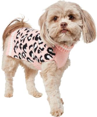 Show full view: Frisco Leopard Print Dog & Cat Sweater, Pink, Small slide 3 of 8