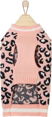 Show full view: Frisco Leopard Print Dog & Cat Sweater, Pink, Small slide 5 of 8