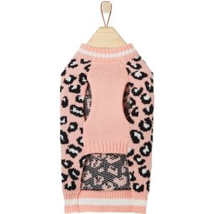 Frisco Leopard Print Dog & Cat Sweater, Pink, X-Small