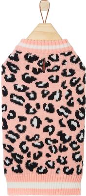Show full view: Frisco Leopard Print Dog & Cat Sweater, Pink, XX-Large slide 3 of 7