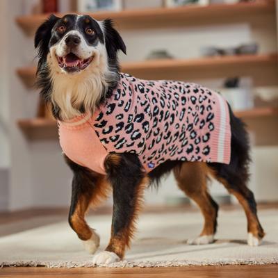Show full view: Frisco Leopard Print Dog & Cat Sweater, Pink, XX-Large slide 5 of 7