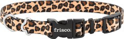 Frisco Leopard Print Polyester Dog Collar, S: 10 to 14-in neck, 5/8-in W