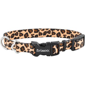Frisco Leopard Print Polyester Dog Collar, XS: 8 to 12-in neck, 5/8-in W
