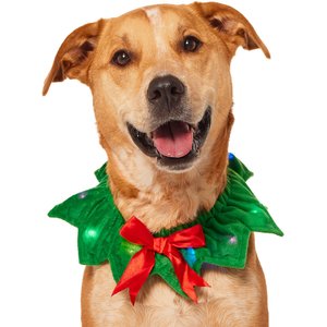 Frisco Light Up Christmas Wreath Dog & Cat Collar, Medium/Large