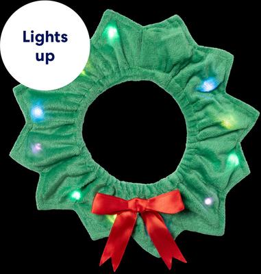 Show full view: Frisco Light Up Christmas Wreath Dog & Cat Collar, Medium/Large slide 4 of 10