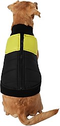 Frisco Lightweight Colorblock Puffer Dog & Cat Jacket, Black, Large