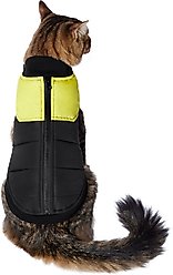 Frisco Lightweight Colorblock Puffer Dog & Cat Jacket, Black, Small