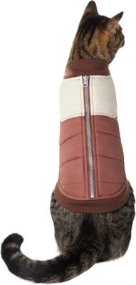 Show full view: Frisco Lightweight Colorblock Puffer Dog & Cat Jacket, Tan, Small slide 1 of 10