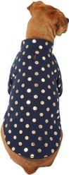 Frisco Lightweight Gold Dotted Dog & Cat Jacket, Navy, Medium