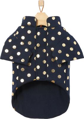 Show full view: Frisco Lightweight Gold Dotted Dog & Cat Jacket, Navy, Medium slide 4 of 7