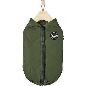 Frisco Lightweight Insulated Bomber Dog & Cat Jacket, Olive, Small
